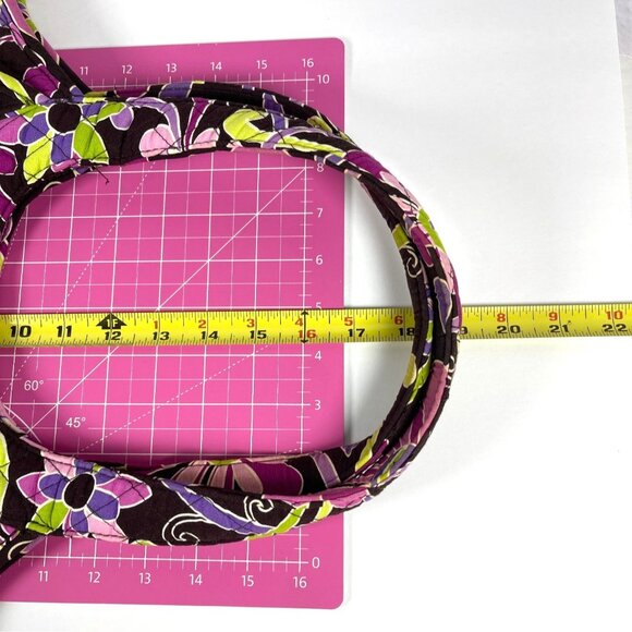 Vera Bradley Shoulder Tote Bag Purple Punch Floral Quilted Purse Pockets Retired - Picture 11 of 16